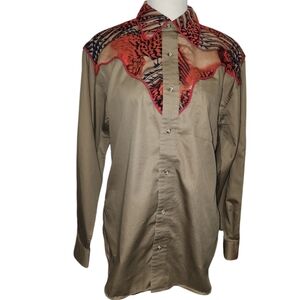 Vntg 1980s Knightsbridge Western Button Front Shirt Mens Medium Cowboycore Rodeo